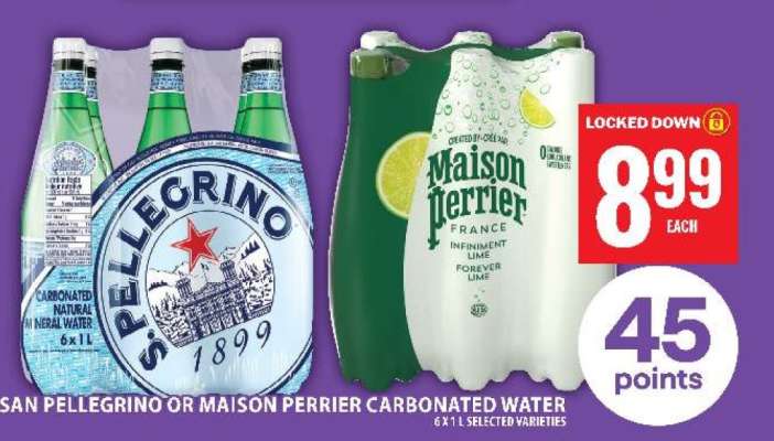 San Pellegrino or Maison Perrier Carbonated Water