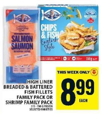 High Liner Breaded & Battered Fish Fillets Family Pack or Shrimp Family Pack