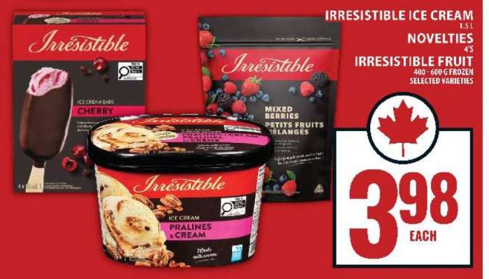 Irresistible Ice Cream, Novelties, Fruit