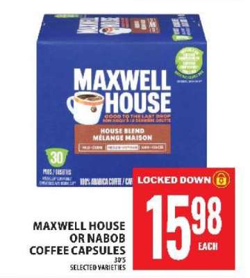 Maxwell House or Nabob Coffee Capsules