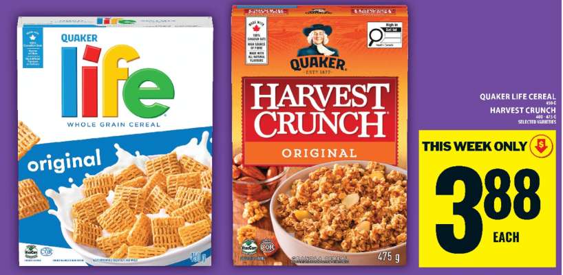 Quaker Life Cereal / Harvest Crunch