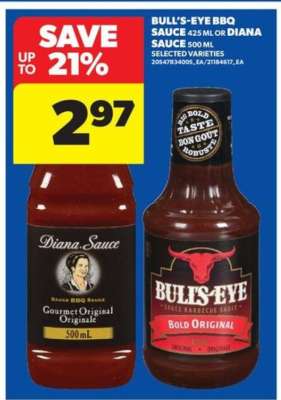 Bull's-Eye BBQ Sauce or Diana Sauce