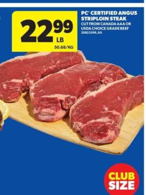 PC Certified Angus Striploin Steak