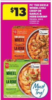 PC The Sizzle Wheel Chili Crisp or Garlic & Herb Shrimp