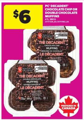 PC 'Decadent' Chocolate Chip or Double Chocolate Muffins
