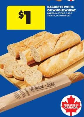 Baguette White or Whole Wheat