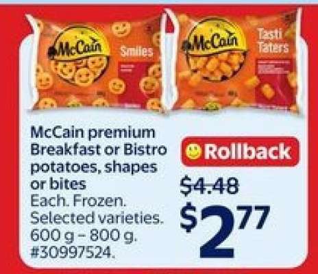 McCain premium Breakfast or Bistro potatoes