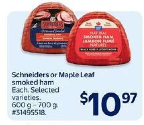 Schneiders or Maple Leaf Smoked Ham