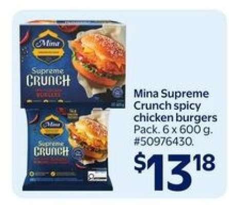 Mina Supreme Crunch spicy chicken burgers