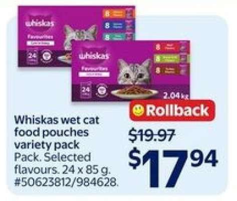 Whiskas wet cat food pouches variety pack