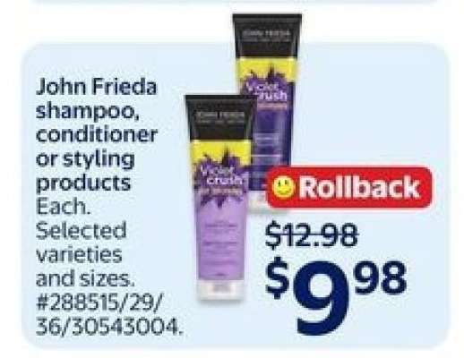 John Frieda Shampoo, Conditioner or Styling Products
