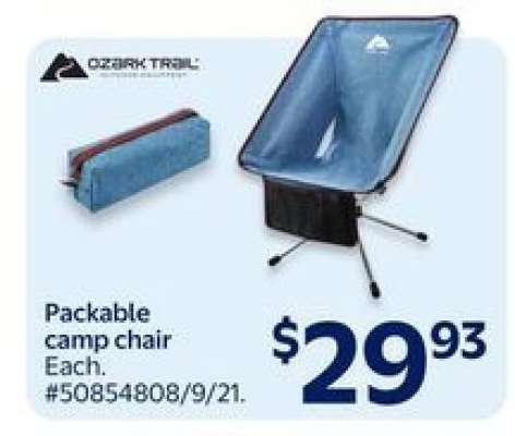 Packable camp chair