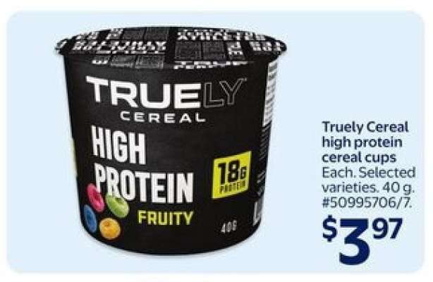 Truely Cereal high protein cereal cups