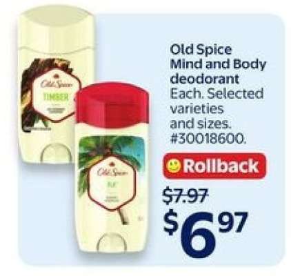 Old Spice Mind and Body deodorant