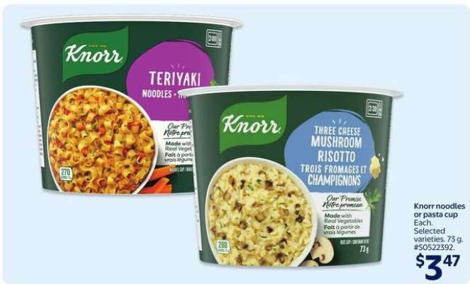 Knorr noodles or pasta cup