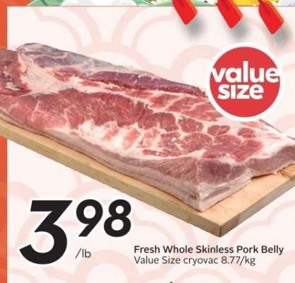 Fresh Whole Skinless Pork Belly