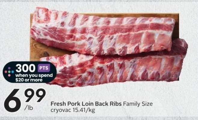 Fresh Pork Loin Back Ribs Family Size