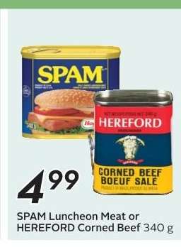 SPAM Luncheon Meat or HEREFORD Corned Beef 340g