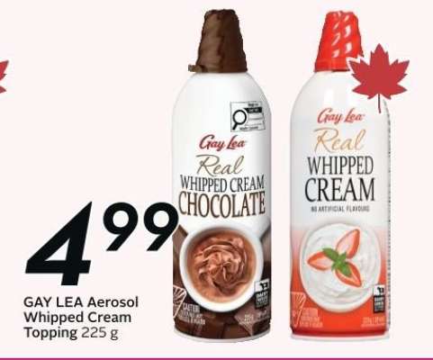 GAY LEA Aerosol Whipped Cream Topping 225 g