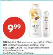 OLAY Body Wash / DOVE Dry Spray / SECRET CLINICAL