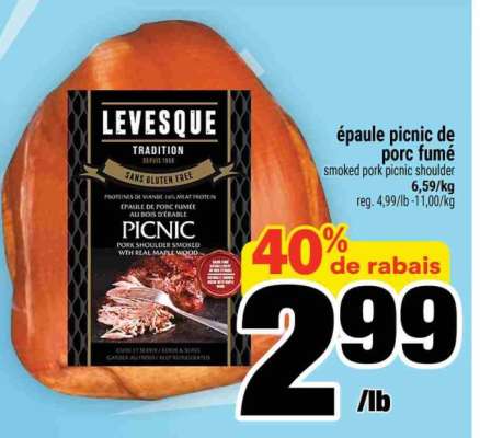 épaule picnic de porc fumé