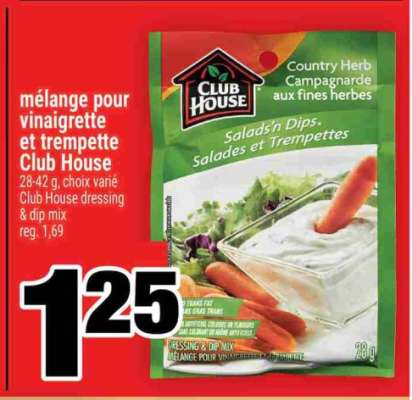 mélange pour vinaigrette et trempette Club House