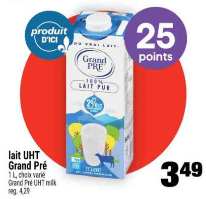 lait UHT Grand Pré