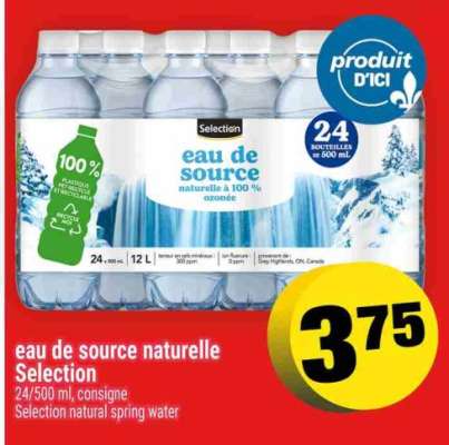 EAU DE SOURCE NATURELLE SELECTION