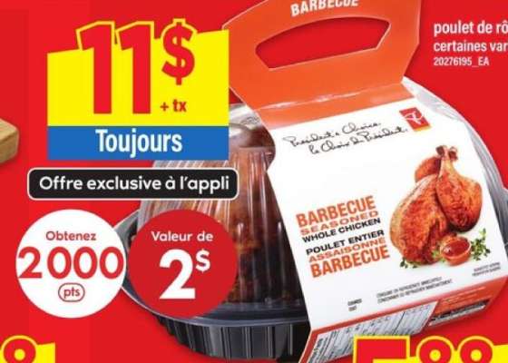 Poulet entier assaisonné barbecue