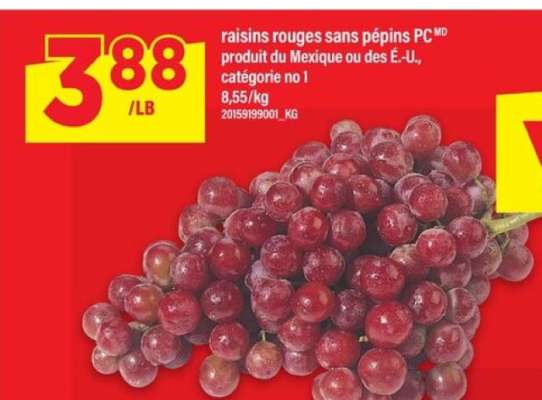 raisins rouges sans pépins PC