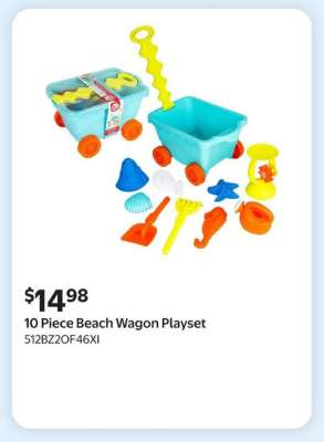 10 Piece Beach Wagon Playset