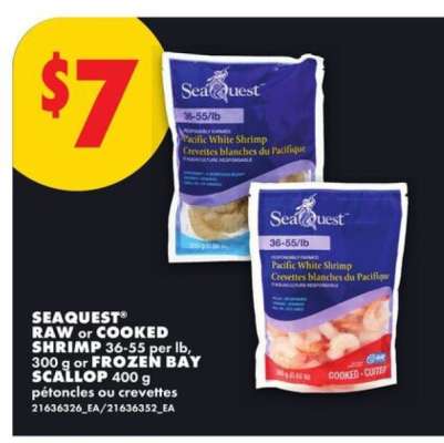 Seaquest Raw or Cooked Shrimp / Frozen Bay Scallop