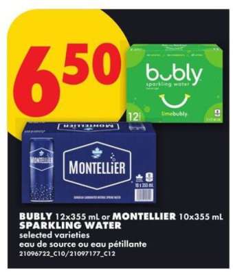 bubly or MONTELLIER Sparkling Water