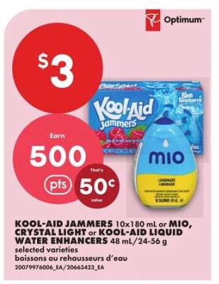 KOOL-AID JAMMERS, MIO, CRYSTAL LIGHT or KOOL-AID LIQUID WATER ENHANCERS