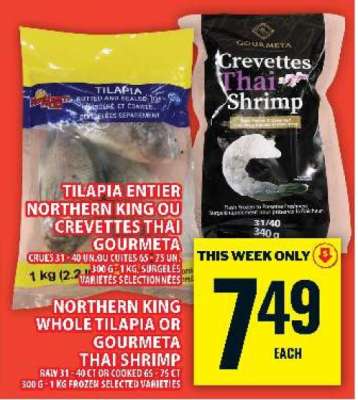 Northern King Whole Tilapia or Gourmeta Thai Shrimp