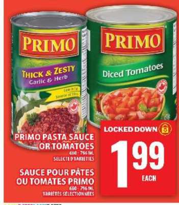 PRIMO PASTA SAUCE OR TOMATOES