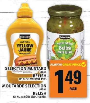 Selection Mustard / Relish