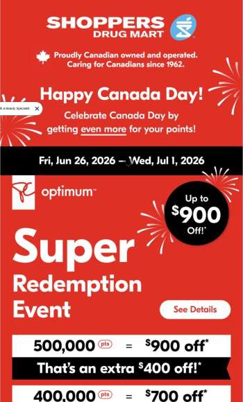 Shoppers Drug Mart Flyer - June 26, 2026 - July 01, 2026.