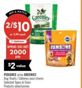 PEDIGREE or/ou GREENIES
