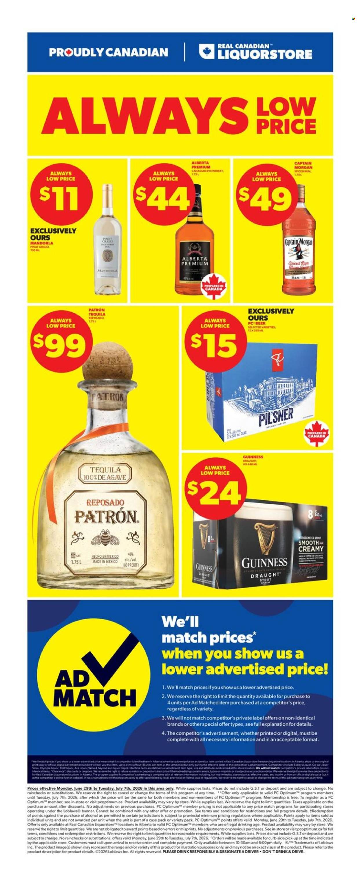 Real Canadian Liquorstore flyer - June 29, 2026 - July 07, 2026. Page 1