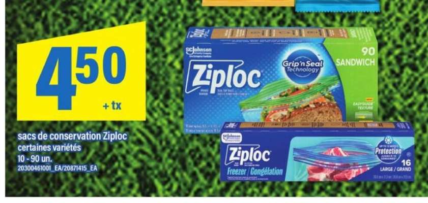 SACS DE CONSERVATION ZIPLOC