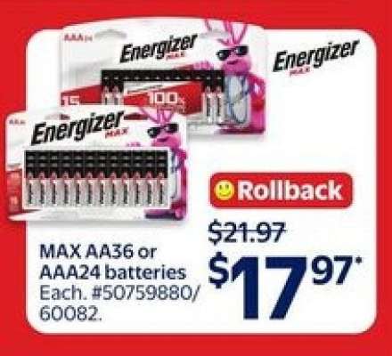 Energizer MAX AA36 or AAA24 Batteries