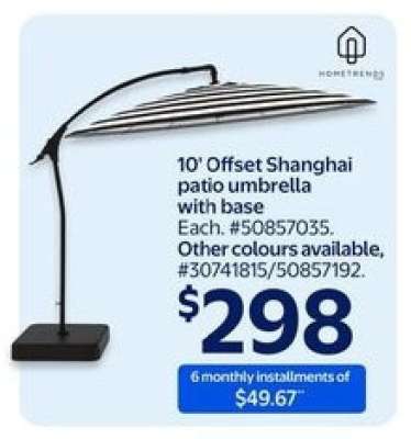 10' Offset Shanghai patio umbrella with base