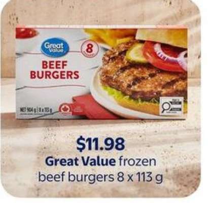 Great Value Beef Burgers