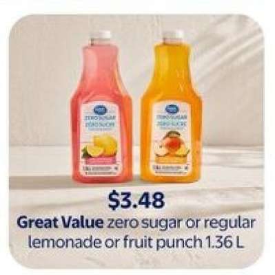 Great Value Lemonade or Fruit Punch