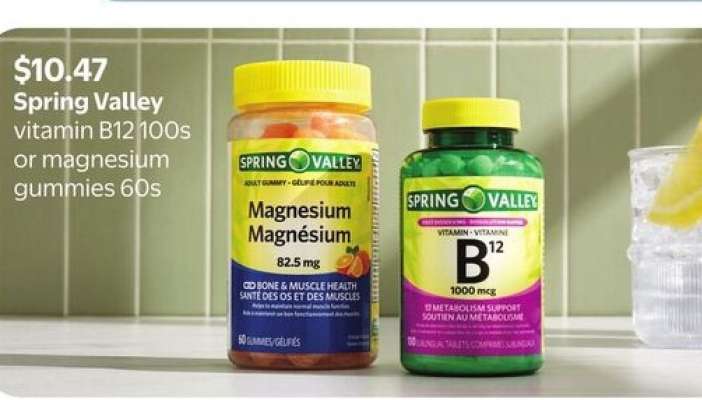 Spring Valley vitamin B12 100s or magnesium gummies 60s