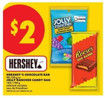 HERSHEY'S CHOCOLATE BAR or JOLLY RANCHER CANDY BAG