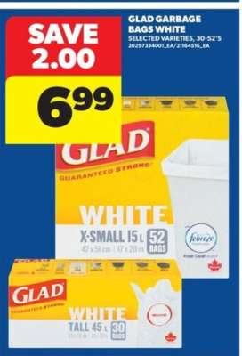 GLAD Garbage Bags White