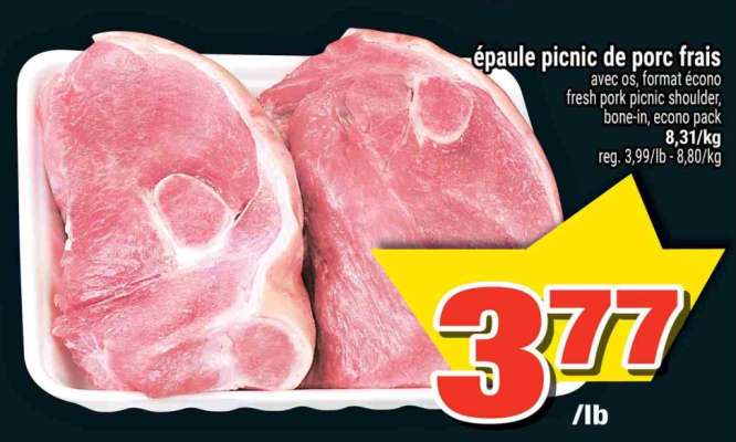 ÉPAULE PICNIC DE PORC FRAIS