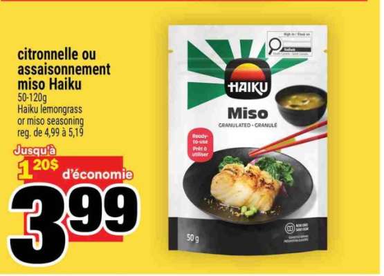citronnelle ou assaisonnement miso Haiku